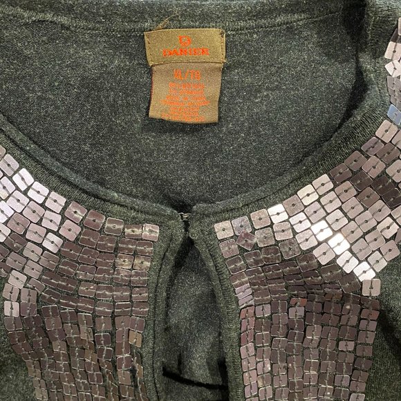 Ladies Danier Sequin Cardigan Grey - Picture 6 of 6